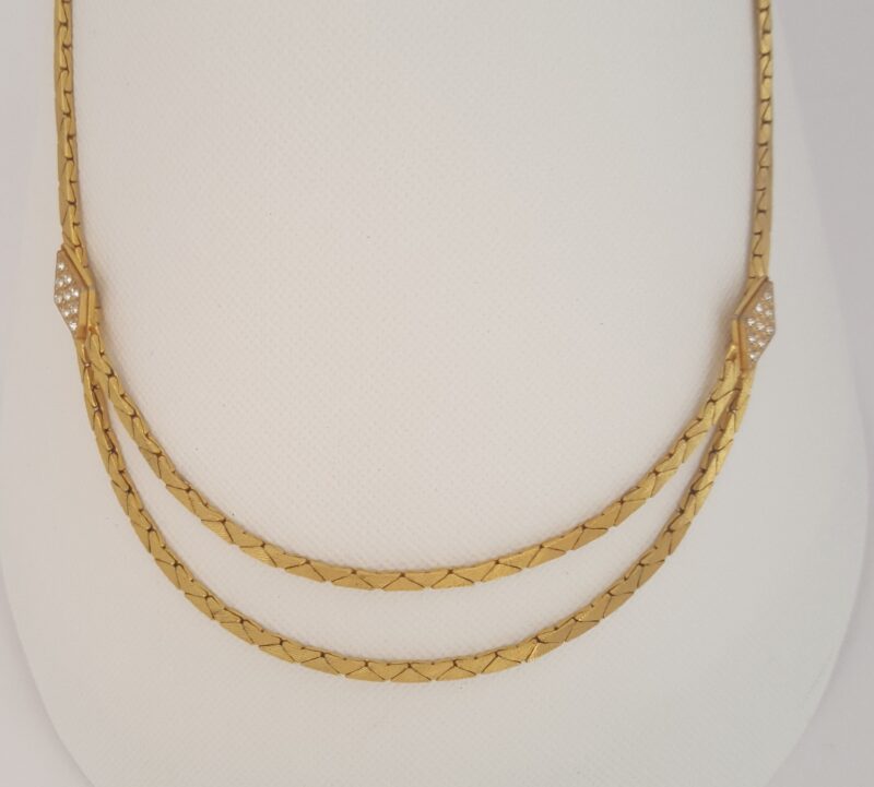 Necklace NK001 - Choker Chain, Gold Tone With Diamante Detail - Woody ...