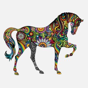 Colourful folkart horse (Ladies comfort)